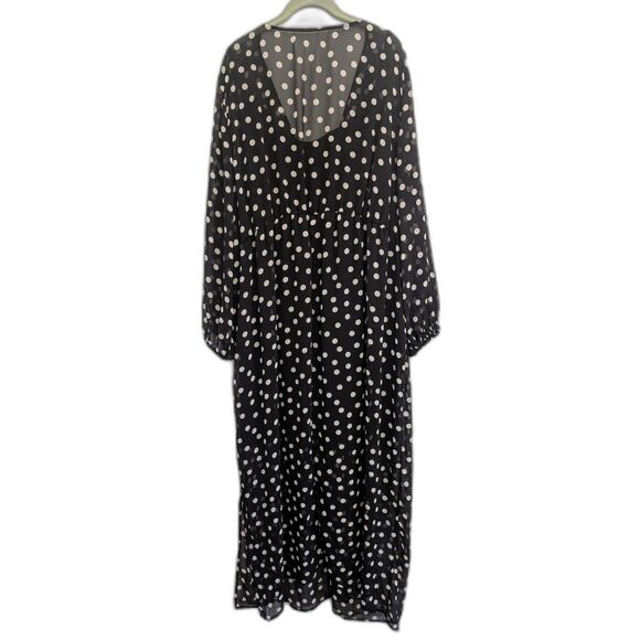 Women's Ballon Long Sleeve Maxi Shift Dress-Ava & Viv- Black Size 3XL NWT - Picture 3 of 9